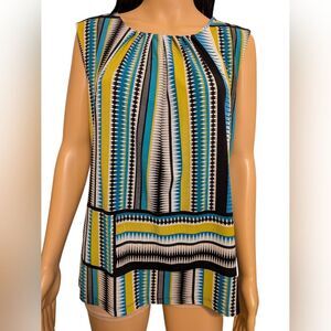 Calvin Klein Abstract Print Sleeveless Blouse